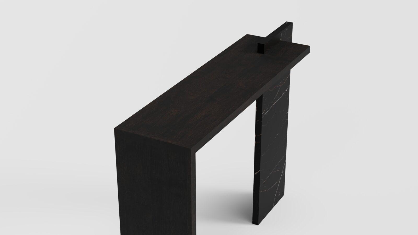 Konsola London black / oak - obrazek 2