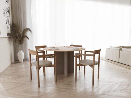 Stół Athens– okrągły stół do jadalni z designerską podstawą